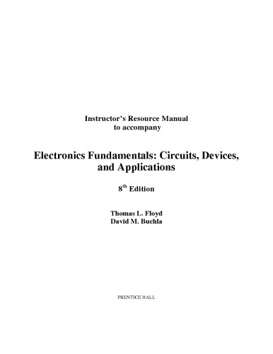 Electronics Fundamentals-Circuits, Devices, and Applications-Instructor’s Resource Manual