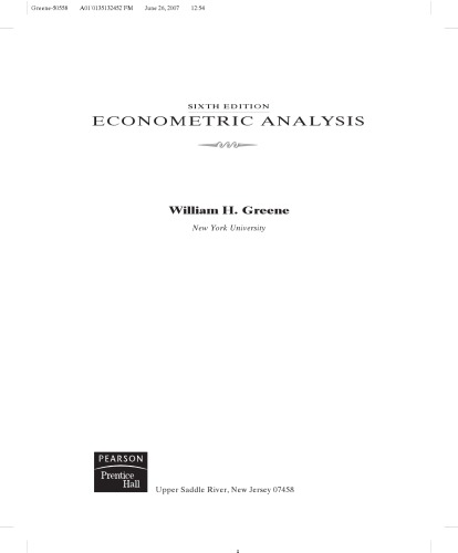 Econometric Analysis