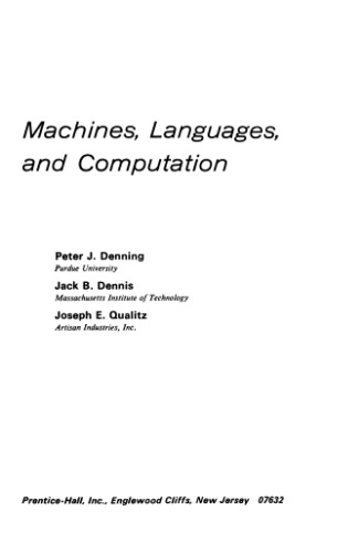 Machines, Languages, and Computation