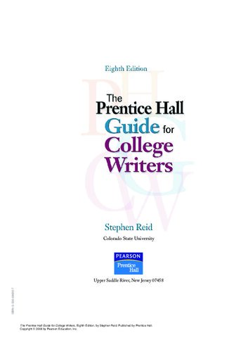 The Prentice Hall Guide for College Writers