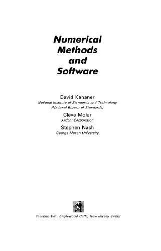 Numerical Methods and Software