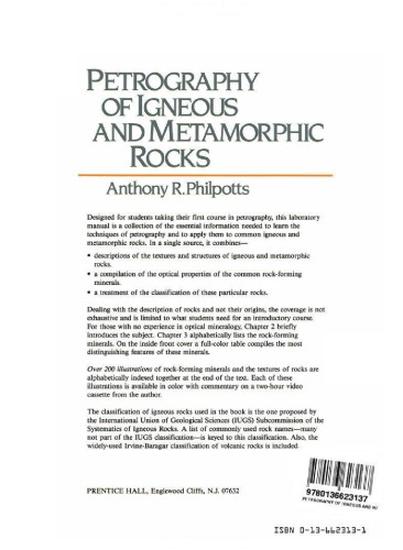 Petrography of Igneous &amp; Metamorphic Rocks