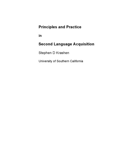 Principles and Practice in Second Language Acquisition