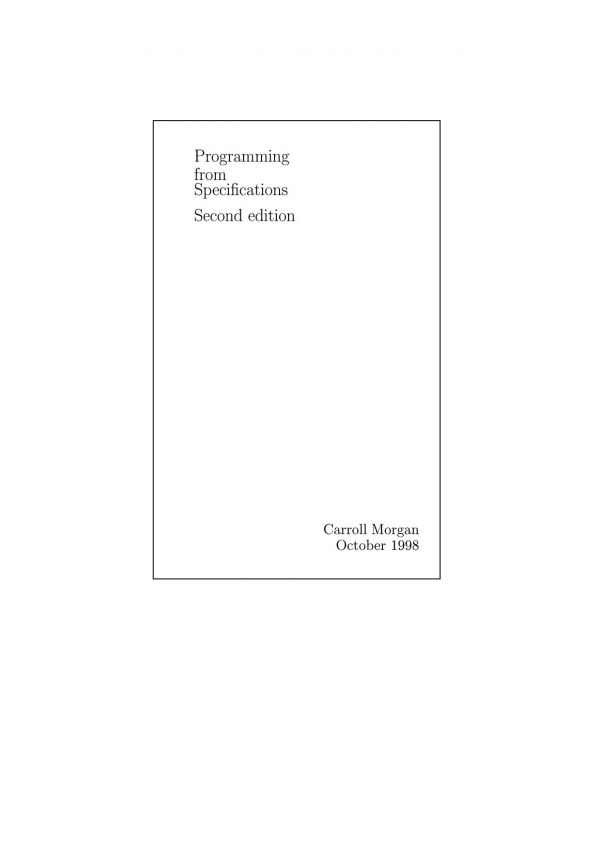 Programming From Specifications