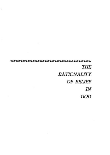 Rationality of Belief in God (Central issues in philosophy series)