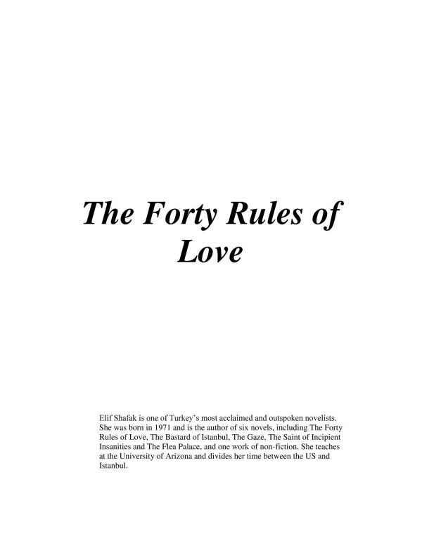 The Forty Rules of Love