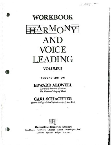 Harmony and Voice Leading (Workbook &quot;B&quot;), Vol. 2