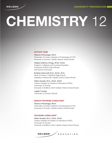 Nelson chemistry 12 : university preparation