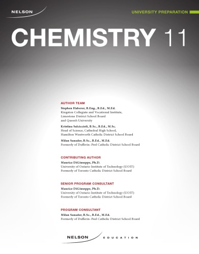 Nelson chemistry 11 : university preparation