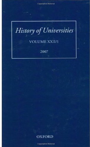 History of universities. Vol. XXII/1, 2007