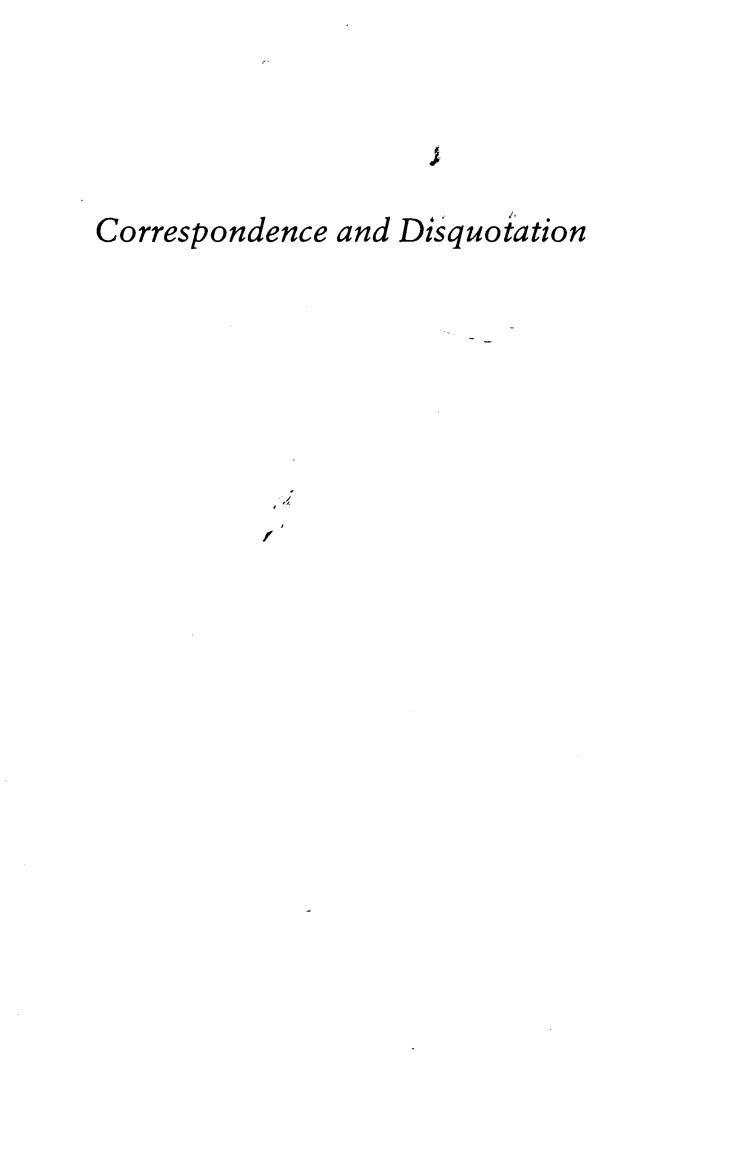 Correspondence and Disquotation