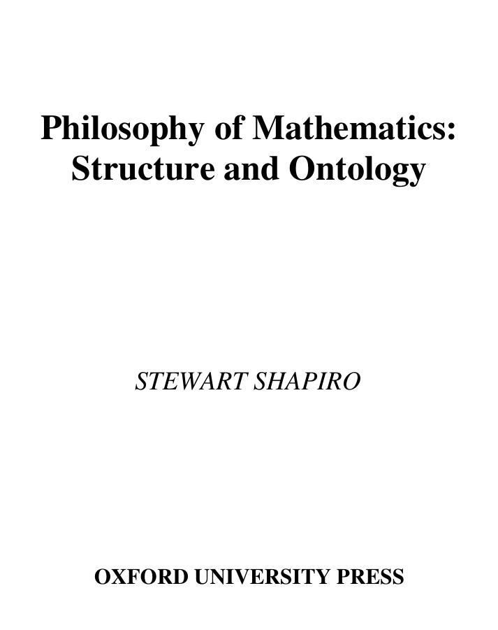 Philosophy of Mathematics