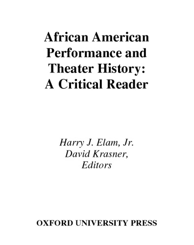 African American Performance and Theater History