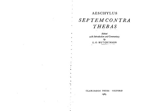 Septem Contra Thebes Ed Hutchinson