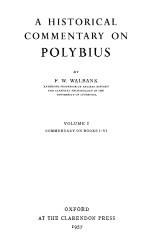 A Historical Commentary on Polybius, Volume 1