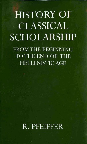 History of Classical Scholarship