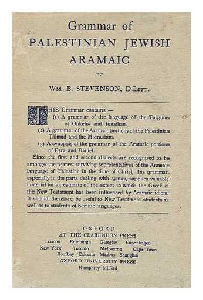 Grammar of Palestinian Jewish Aramaic