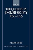 The Quakers in English Society, 1655-1725