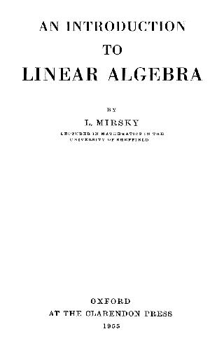 An Introduction To Linear Algebra