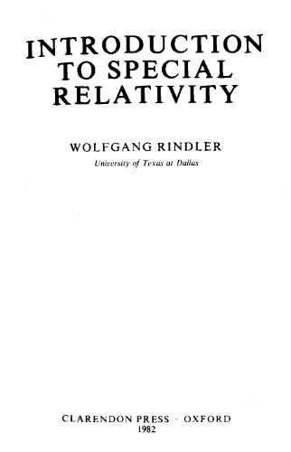 Introduction to Special Relativity