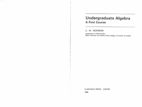 Undergraduate Algebra
