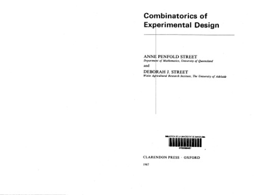 Combinatorics of Experimental Design
