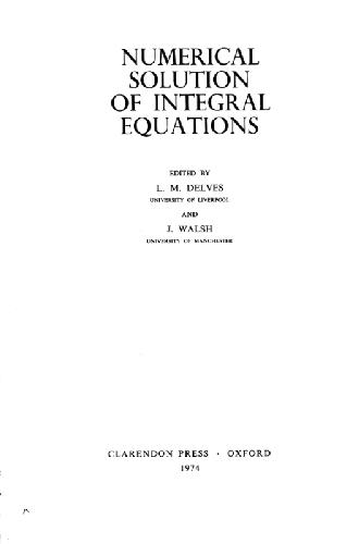 Numerical Solution Of Integral Equations