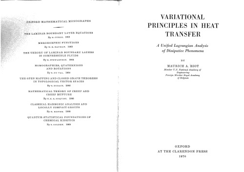 Variational Principles in Heat Transfer