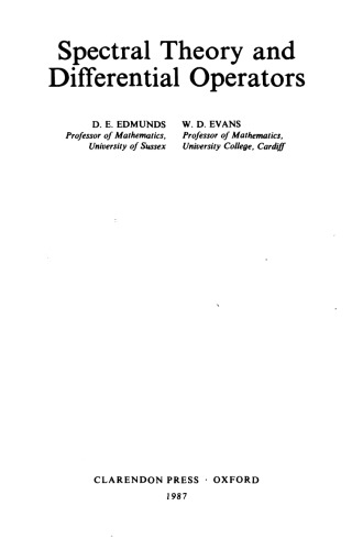 Spectral Theory and Differential Operators