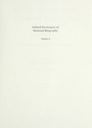 Oxford dictionary of national biography : from the earliest times to the year 2000