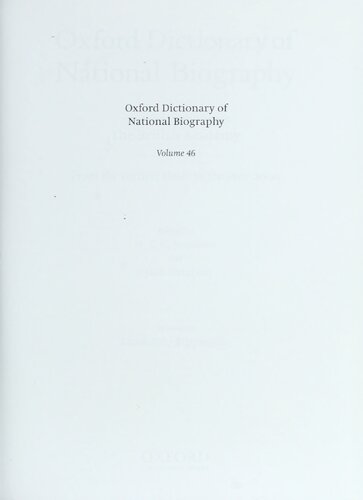 Oxford dictionary of national biography : from the earliest times to the year 2000