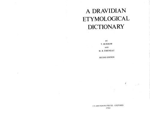 A Dravidian Etymological Dictionary