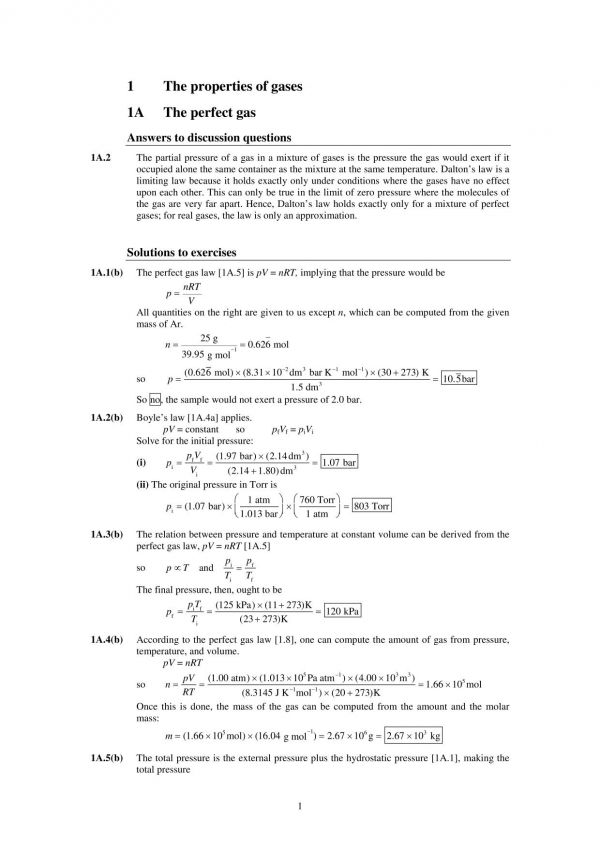 Student Solutions Manual to Accompany Atkins' Physical Chemistry, Tenth Edition