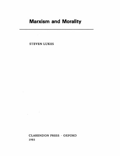 Marxism And Morality