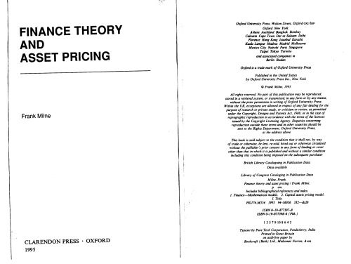 Finance Theory and Asset Pricing