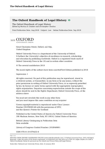 The Oxford Handbook of Legal History