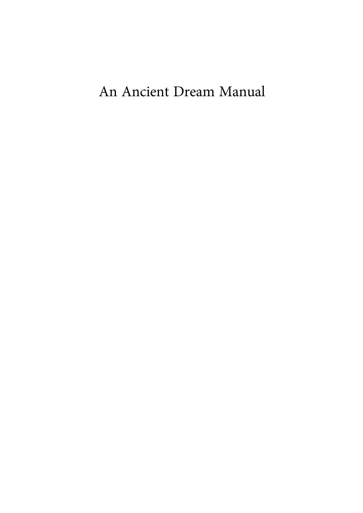 An Ancient Dream Manual