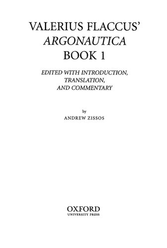 Valerius Flaccus' Argonautica, Book 1