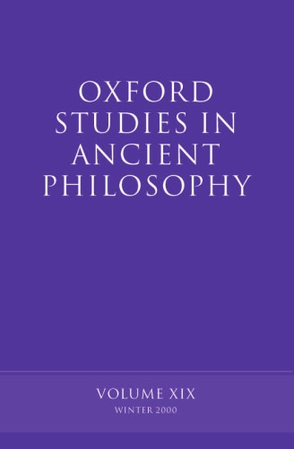 Oxford Studies in Ancient Philosophy