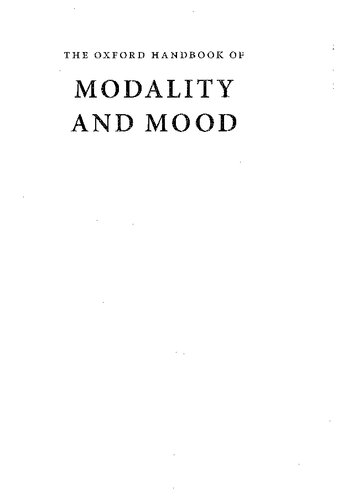 The Oxford Handbook of Modality and Mood