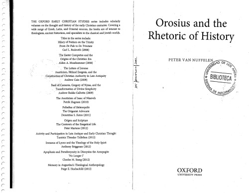 Orosius and the Rhetoric of History