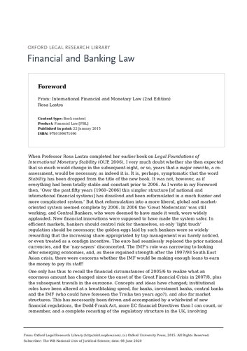 International Financial and Monetary Law