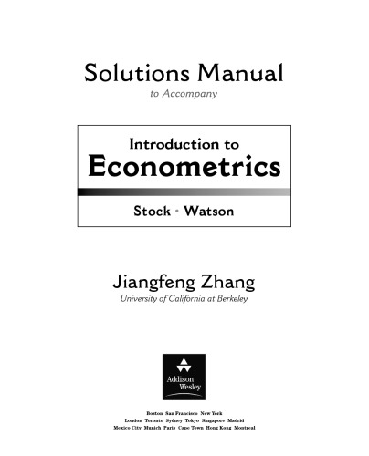 Introduction To Econometrics