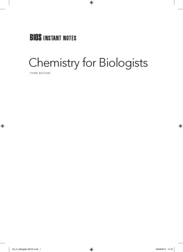 Chemistry for biologists