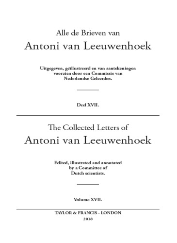 The collected letters of Antoni Van Leeuwenhoek. Volume 17