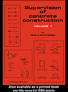 Supervision of Concrete Construction