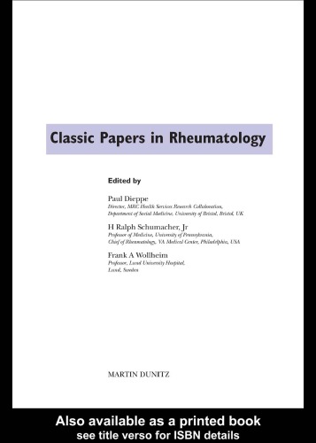 Classic Papers in Rheumatology