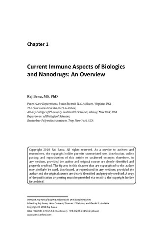 Immune aspects of biopharmaceuticals and nanomedicines