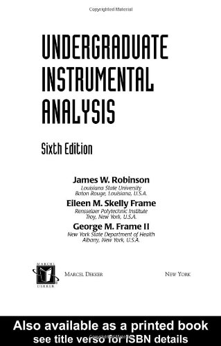 Undergraduate Instrumental Analysis, 6th Edition