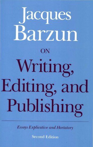 On Writing, Editing, and Publishing